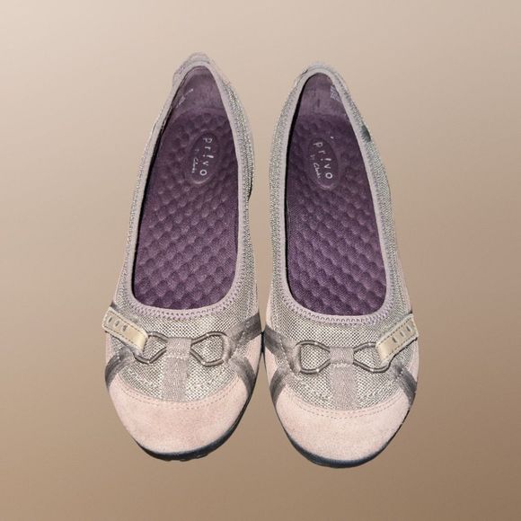Privo by Clarks Nubuck Leather Ballet Flat Slip Ons Size 9 - Picture 2 of 6